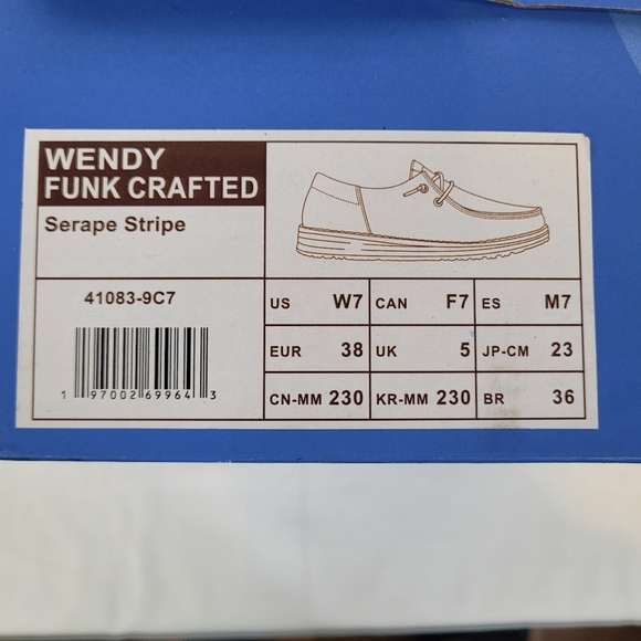 Hey Dude Wendy Funk Crafted Serape Stripe Women's Casual Shoe Size 7 New In Box - Picture 11 of 11